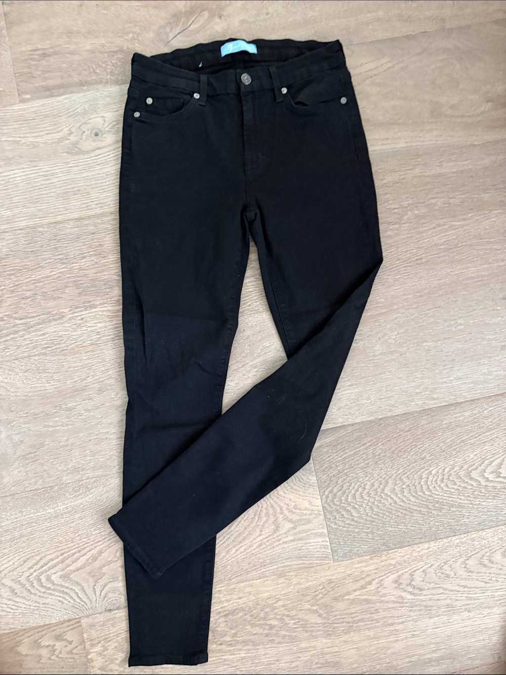 7 For All Mankind Black Skinny Jeans